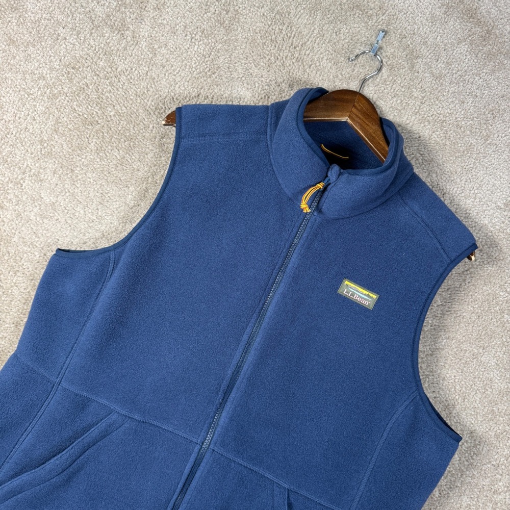 LL Bean Fleece Vest Womens 1X Plus Blue Full Zip Recycled Polyester Jacket